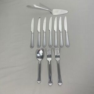 International Silver Carleigh 11 piece Stainless Steel Flatware & Pie Server